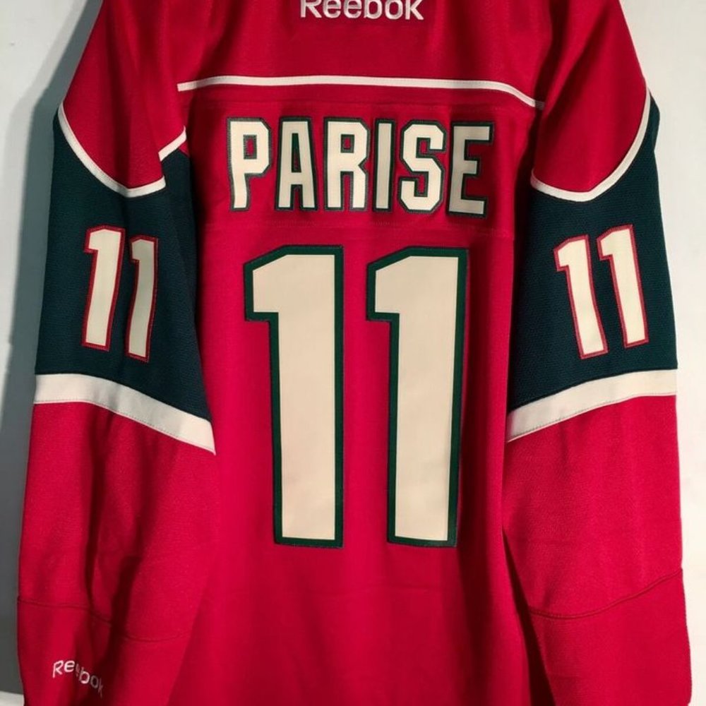 Reebok Premier MINNESOTA WILD ZACH PARISE Red Men's JERSEY Sz S,M,L,XL,2XL New - Picture 5 of 6